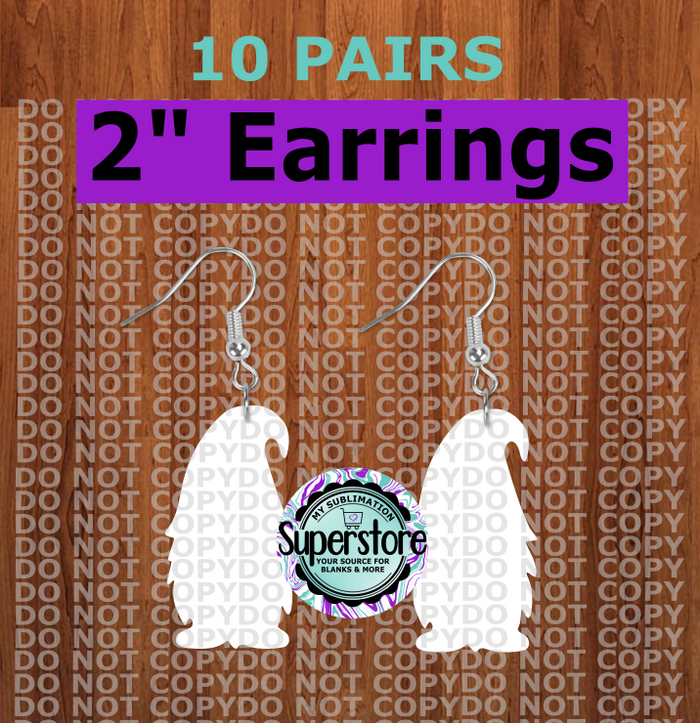 **NEW** Gnome - earrings size 2 inch - BULK PURCHASE 10pair