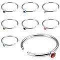 Nose Hoop with Gem 18G-My Body Piercing Jewellery