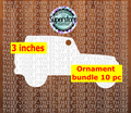 Off road vehicle - WITH hole - Ornament Bundle Price
