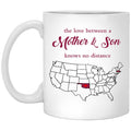 Oklahoma Massachusetts The Love Between Mother And Son Mug - Mug Teezalo
