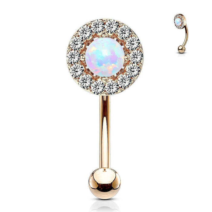 Opal Centre Gem Curve 16G-My Body Piercing Jewellery