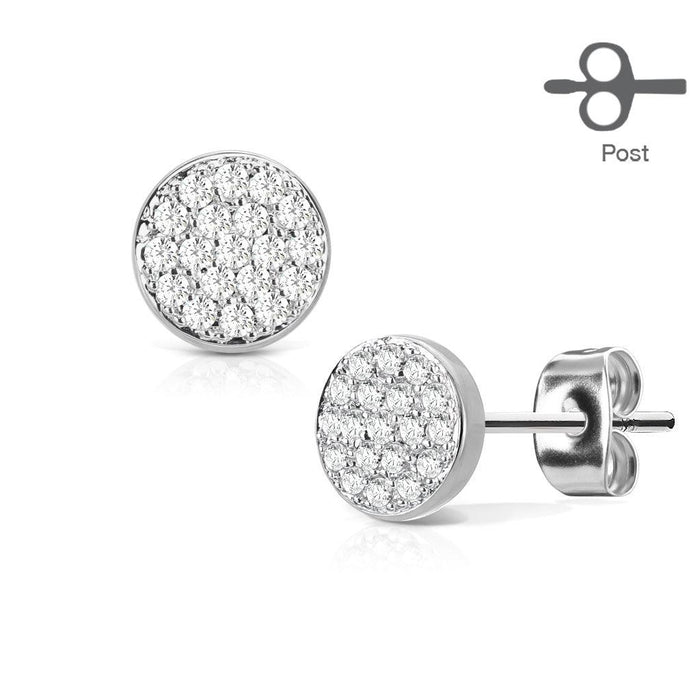Paved Circle Earrings Pair - My Body Piercing Jewellery