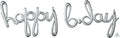 Phrase Script Happy B.day Silver 39" 37" - (Single Pack). 3793611 - FestiUSA