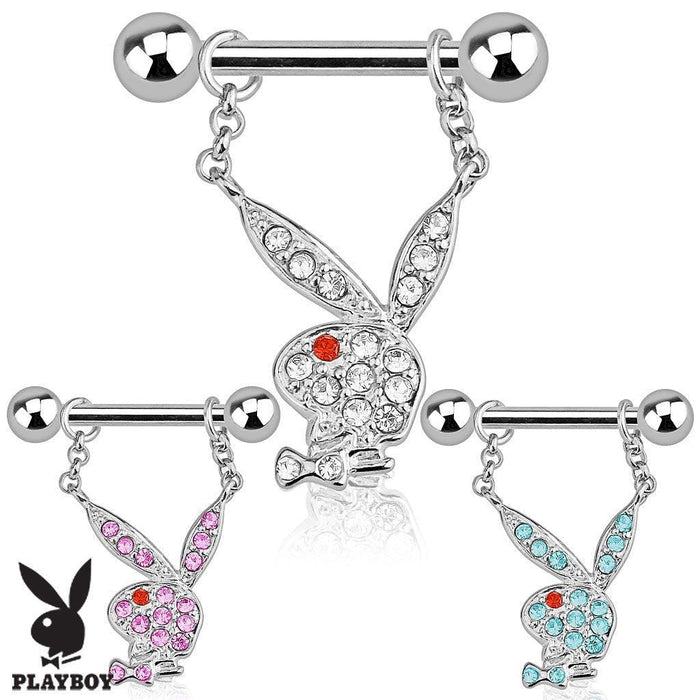 PLAYBOY Paved Bunny Nipple Dangle 14G-My Body Piercing Jewellery