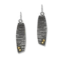 Lined Angled Trap Earrings with 4K Dots (E1537) - DanaReedDesigns
