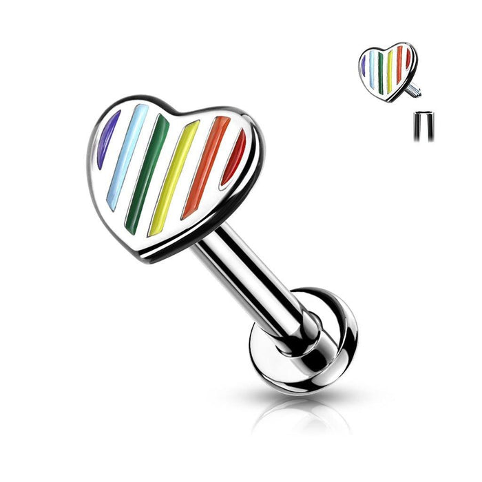 Pride Heart I.T. Labret 16G-My Body Piercing Jewellery