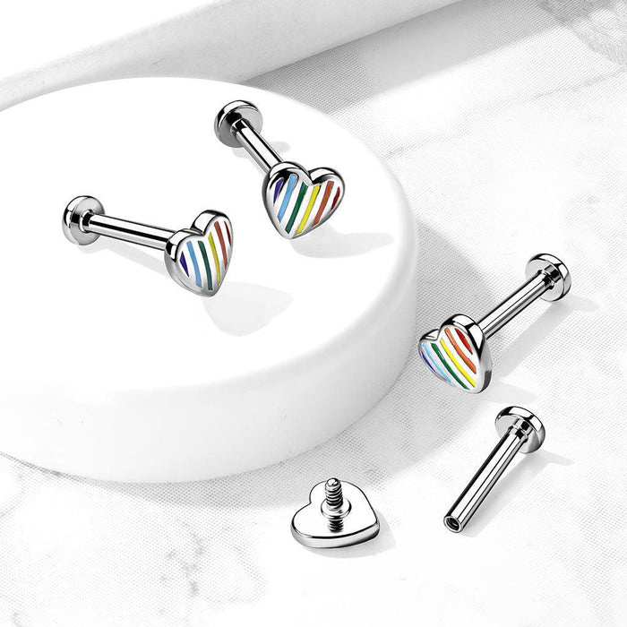 Pride Heart I.T. Labret 16G-My Body Piercing Jewellery
