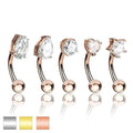 Prong Gem Curve 16G-My Body Piercing Jewellery