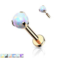 Prong Opal Ball Labret 16G 8mm-My Body Piercing Jewellery