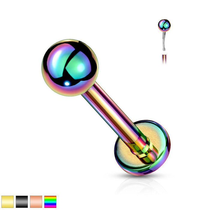 PVD Threadless Labret 20G 18G 16G-My Body Piercing Jewellery