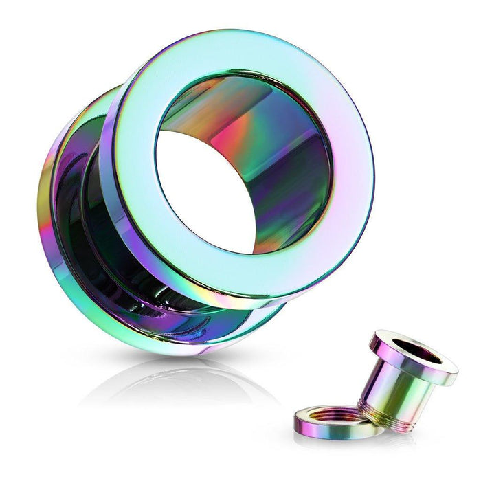 Rainbow Screw Fit Tunnel - 1.2mm-25mm-My Body Piercing Jewellery