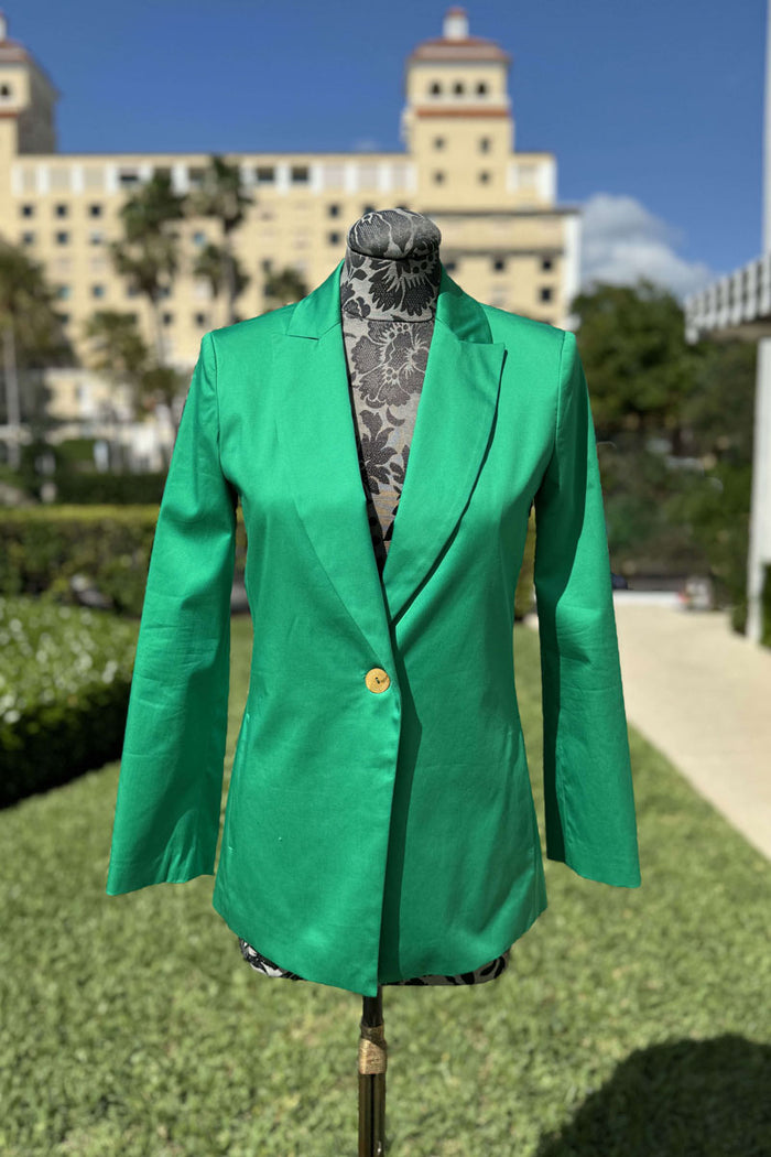 Rimini Blazer in Green available at Mildred Hoit in Palm Beach.