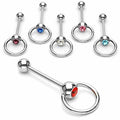 Body Jewelry - Slave Ring Barbell With Gem 14G