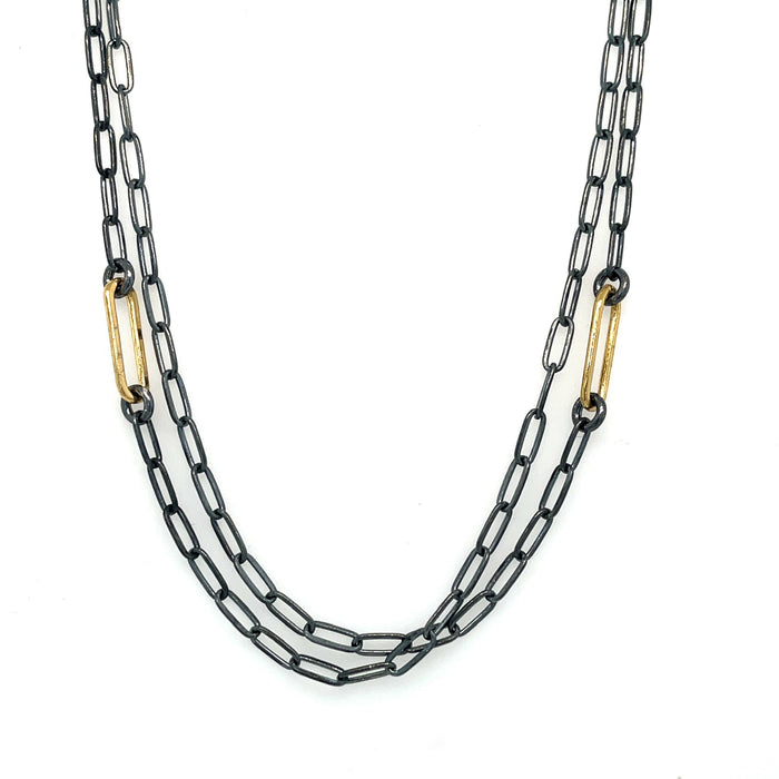 RN2102 - Paperclip Off Center Necklace