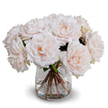Rose Bouquet in Glass Light Pink 12"H