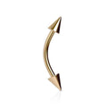 Rose Gold Curve With Spikes 16G 14G-My Body Piercing Jewellery