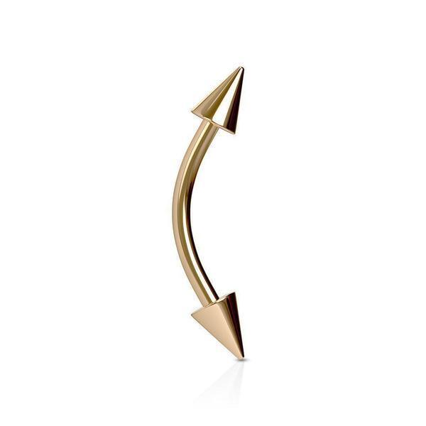 Rose Gold Curve With Spikes 16G 14G-My Body Piercing Jewellery