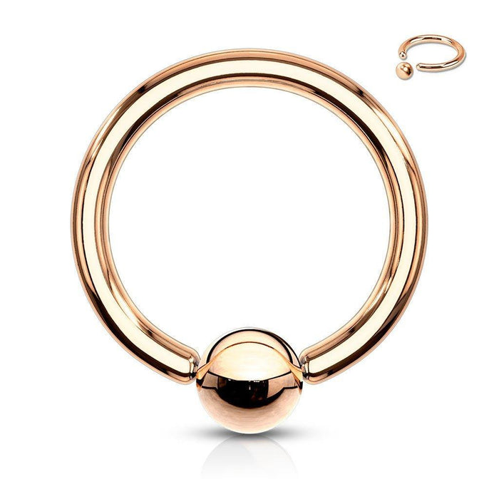 Rose Gold IP Captive Ring 20G 18G 16G 14G-My Body Piercing Jewellery