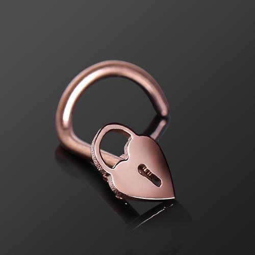 Rose Gold IP lock Nose Screw 20G-My Body Piercing Jewellery