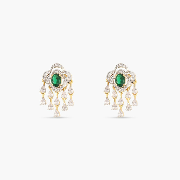 Rose Nakshatra CZ Drop Earrings