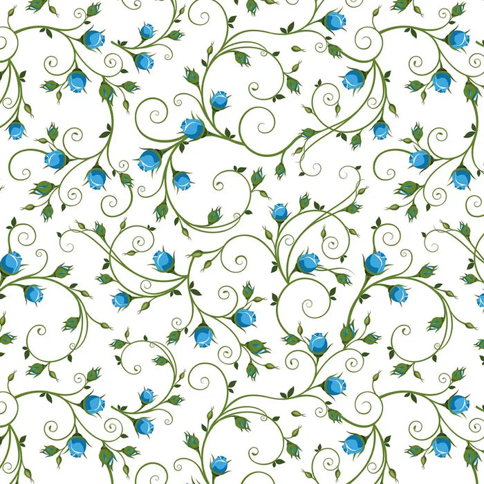 Sanbao Underglaze Blue Rose