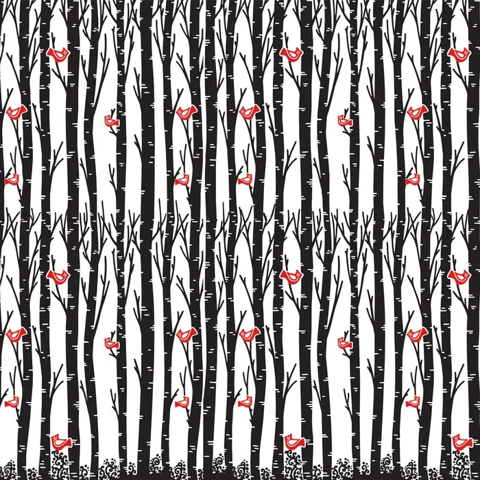 Sanbao Underglaze Clayshare Birch & Cardinals