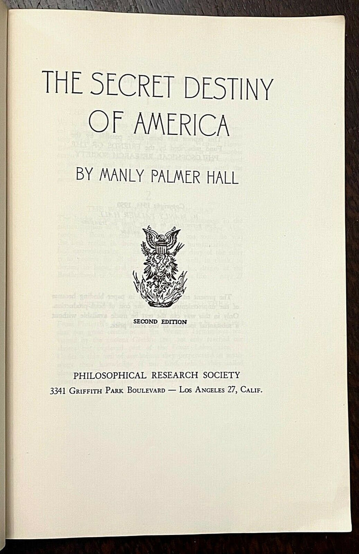 SECRET DESTINY OF AMERICA - Manly P. Hall, 1950 OCCULT MYSTIC NATION FOUNDATION