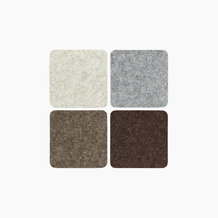 Set of Four Square Felt Coasters - Earth Mix