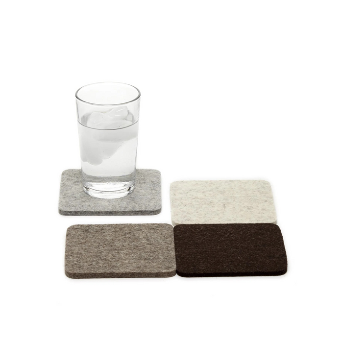 Set of Four Square Felt Coasters - Earth Mix