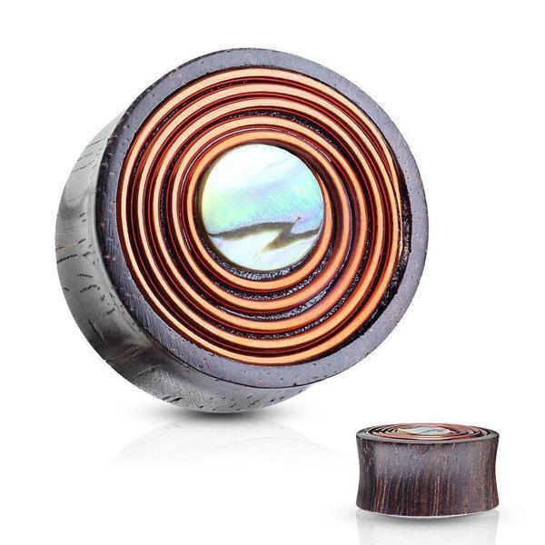 Body Jewelry - Shell And Copper Plug 00G-1"