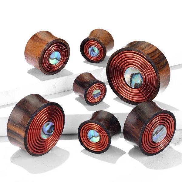 Body Jewelry - Shell And Copper Plug 00G-1"