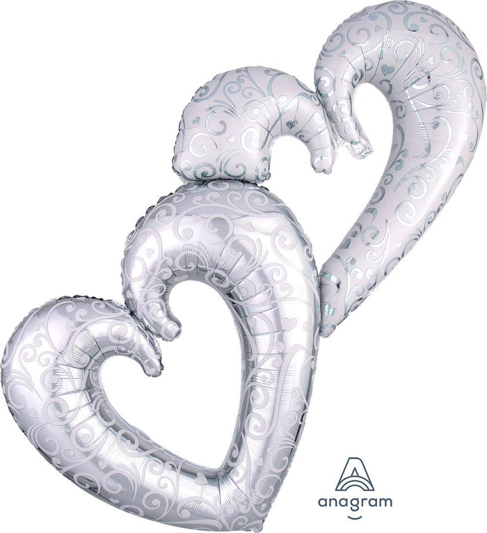 Silver Interlocking Hearts 53" - (Single Pack). 3130201 - FestiUSA