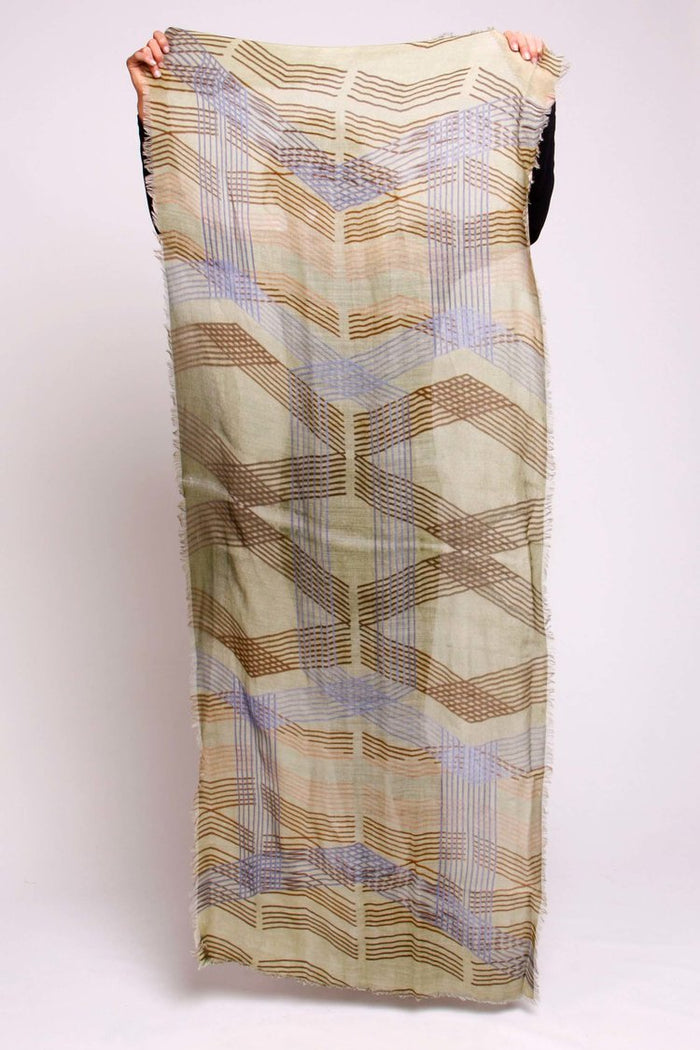 Silver Lining Crossed Lines Scarf