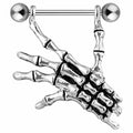 Body Jewelry - Skeleton Hand Nipple Dangle 14G (Single)