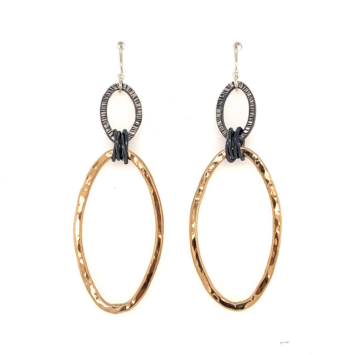 Small Lined/Hammered Ovals (E1680) - DanaReedDesigns