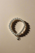 Small White Pearl Stretch Bracelet - Mildred Hoit