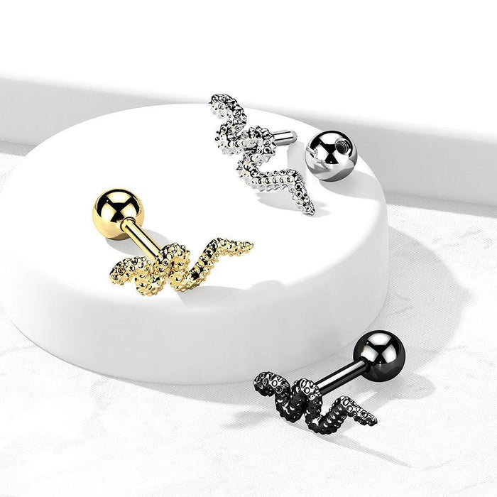 Body Jewelry - Snake Cartilage Bar 16G