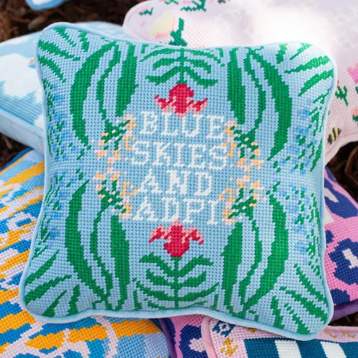 Sorority Needlepoint Pillow- Alpha Delta Pi