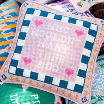 Sorority Needlepoint Pillow- Delta Gamma