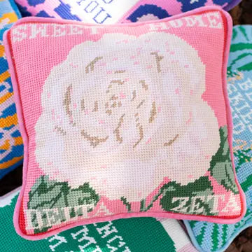 Sorority Needlepoint Pillow- Delta Zeta