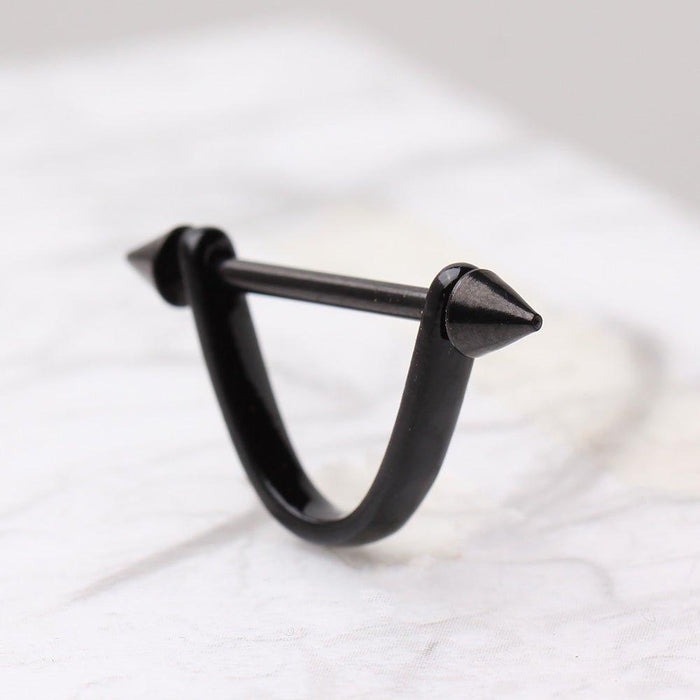 Body Jewelry - Spike Half Shield Nipple Bar 14G (Single)