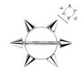 Spike Nipple Shield 14G