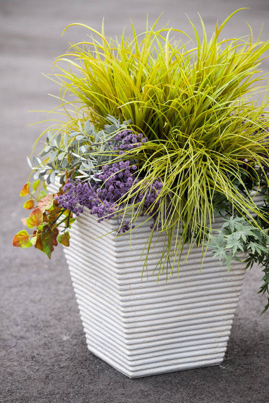 Square Ribbed Fiberglass Tree Planter
