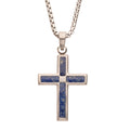 Stainless Steel Lapis Lazuli Inlay Cross Pendant