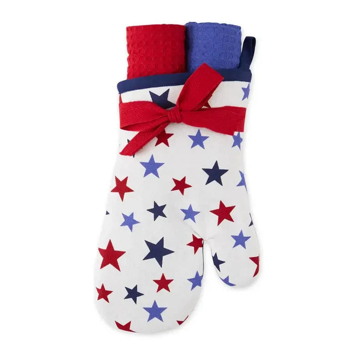 Stars Oven Mitt and Towel Set - Mildred Hoit