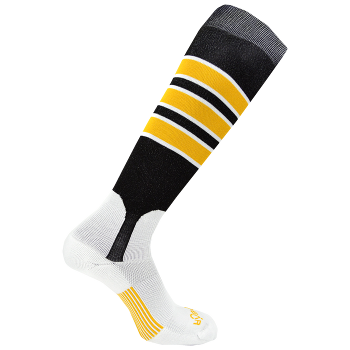 Stock Pear DoublePlay Pattern C Stirrup Sock | Size Small Color Black / Gold / White