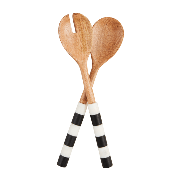 Striped Marble Salad Servers Set/2 — Mud Pie
