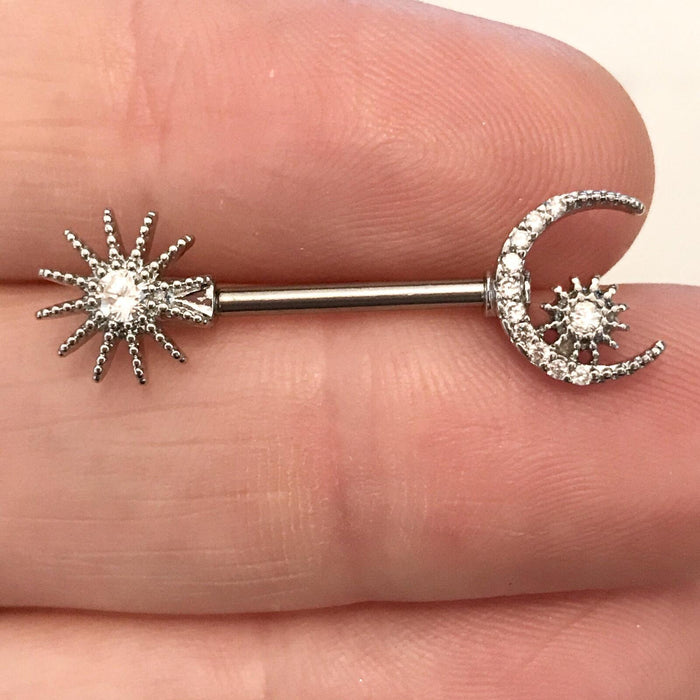 Body Jewelry - Sun And Moon Nipple Bar 14G