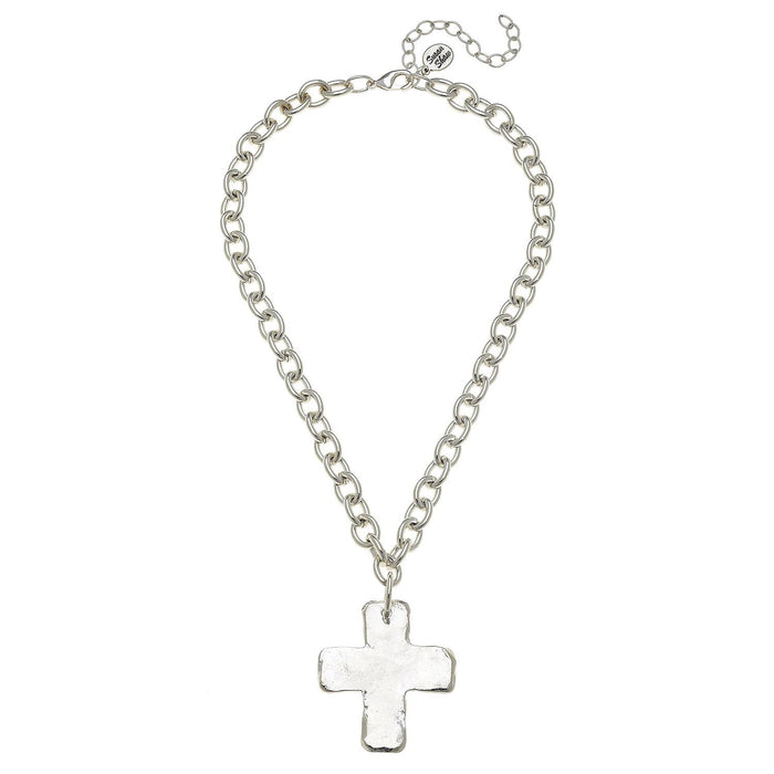 Susan Shaw Sterling Silver Plated Cross Necklace