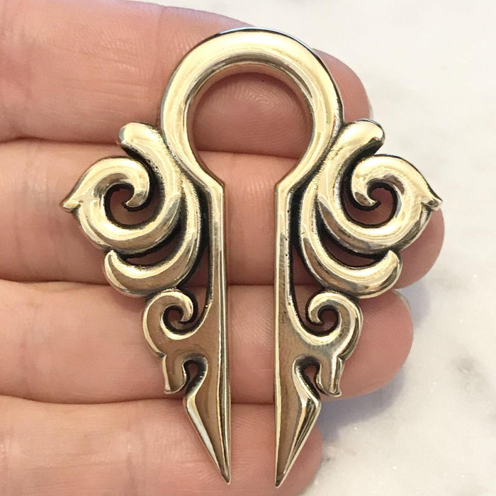 Body Jewelry - Swirls Keyhole Ear Weights PAIR